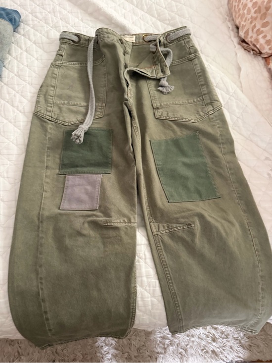 We The Free Denim - We The Free Olive Green Patchwork Cargo Jeans